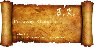 Belovay Klaudia névjegykártya
